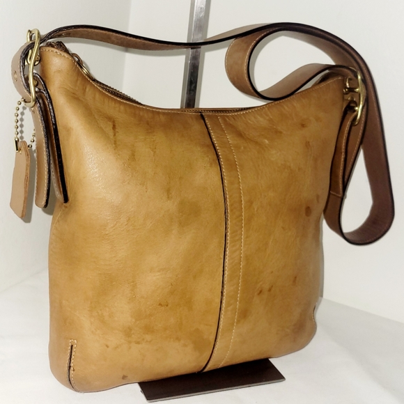 Coach Vintage 9328 Leather Color Saddle Slim Soho Satchel Bag - Picture 5 of 12